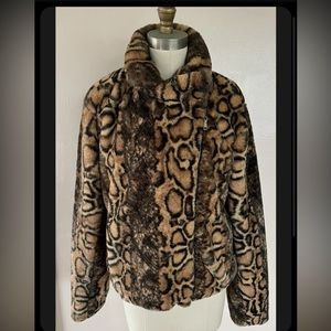 Brand New Super Soft Leopard Fur Moto Jacket Large L